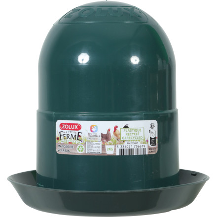Krmítko pro drůbež SILO 2kg recykl.plast zelená Zolux Krmítko pro drůbež SILO 2kg recykl.plast zelená Zolux