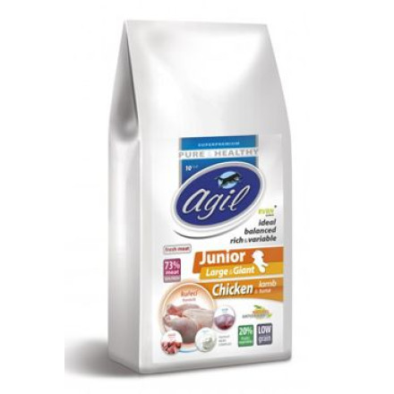 Agil Junior Large&Giant Low Grain Chicken, Lamb,  10kg