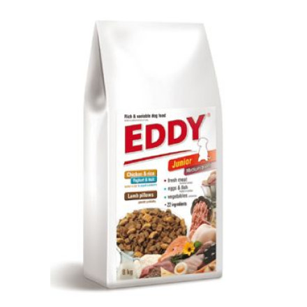 EDDY Junior Medium Breed  polštářky s jehněčím 8kg