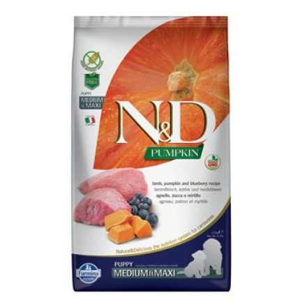N&D GF Pumpkin DOG Puppy M/L Lamb & Blueberry 2,5kg