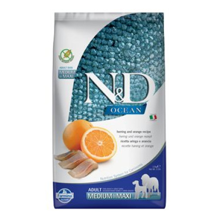 N&D OCEAN DOG GF Adult M/L Herring & Orange 2,5kg
