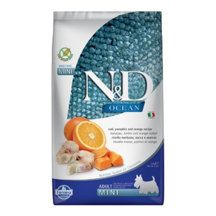 N&D OCEAN DOG GF Adult Mini Codfish&Pumpki&Orang 2,5kg