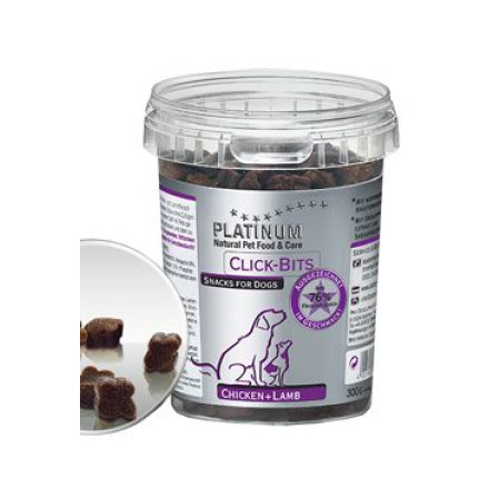 Platinum pochoutka Click Bits jehně+kuře 300g Platinum pochoutka Click Bits jehně+kuře 300g