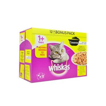 Whiskas kapsa Casserole drůbeží menu v želé 12x85g