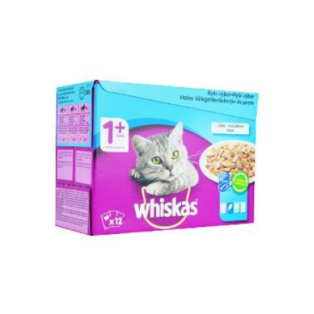 Whiskas kapsa Rybí výběr v želé 12x100g Whiskas kapsa Rybí výběr v želé 12x100g