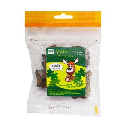 Pochoutka sušená MAPES Zvěřina daněk 60g Pochoutka sušená MAPES Zvěřina daněk 60g