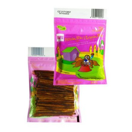 Pochoutka sušená MAPES střívka 10cm 50ks Pochoutka sušená MAPES střívka 10cm 50ks