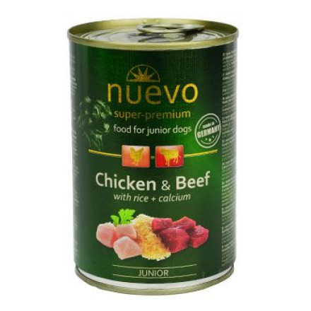 Nuevo pes junior kuřecí a hovězí konz. 400g Nuevo pes junior kuřecí a hovězí konz. 400g