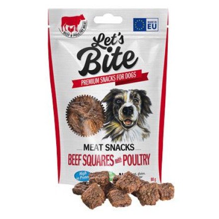Brit Let`s Bite Meat Snacks Beef Squares & Poultry 80g Brit Let`s Bite Meat Snacks Beef Squares & Poultry 80g